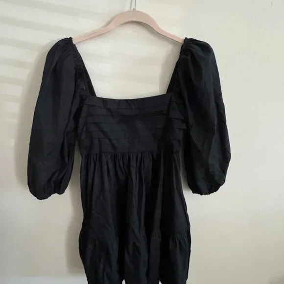 Abercrombie Black Puff Sleeve Dress - Picture 2 of 8
